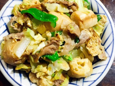 麺つゆで簡単 麩チャンプルー